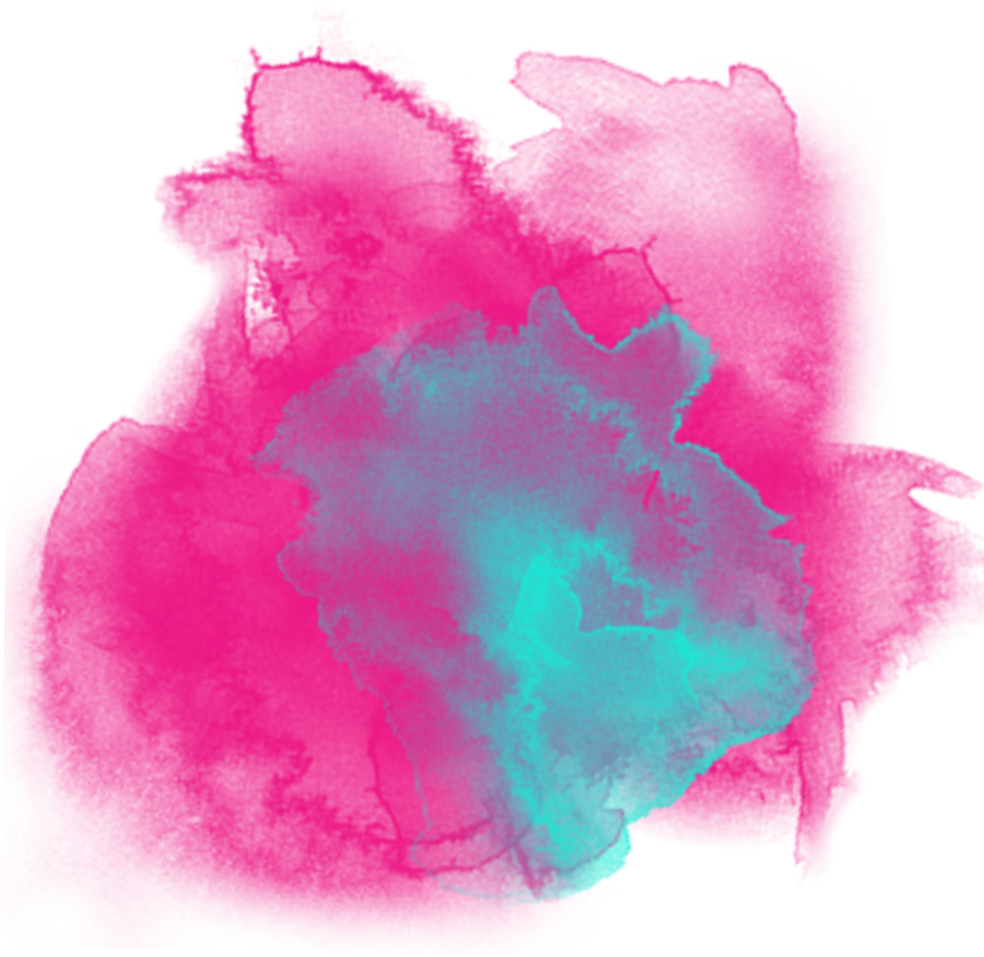 Watercolour Neon PinkWith Blue